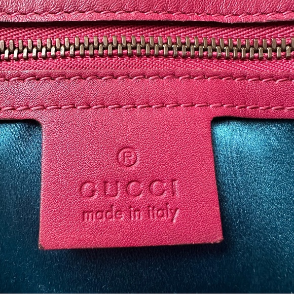 GUCCI Velvet Matelasse Small GG Marmont Shoulder Bag Crossbody Pink - Picture 11 of 17